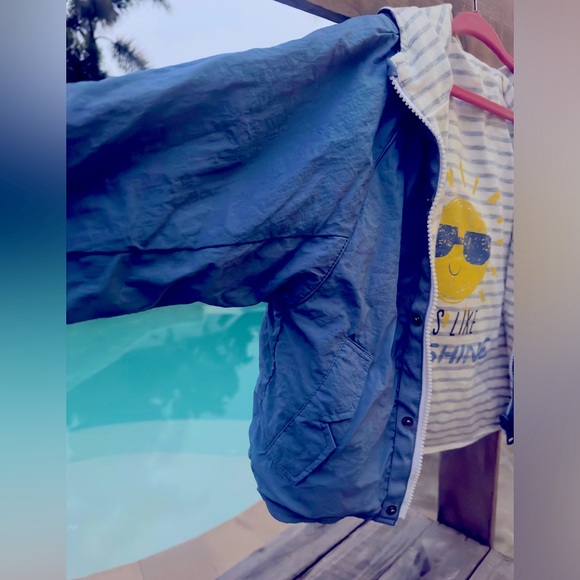 ☀️Zara Reversible Striped Parka Blue/Grey “Feels Like Sunshine”☀️ - Picture 5 of 7